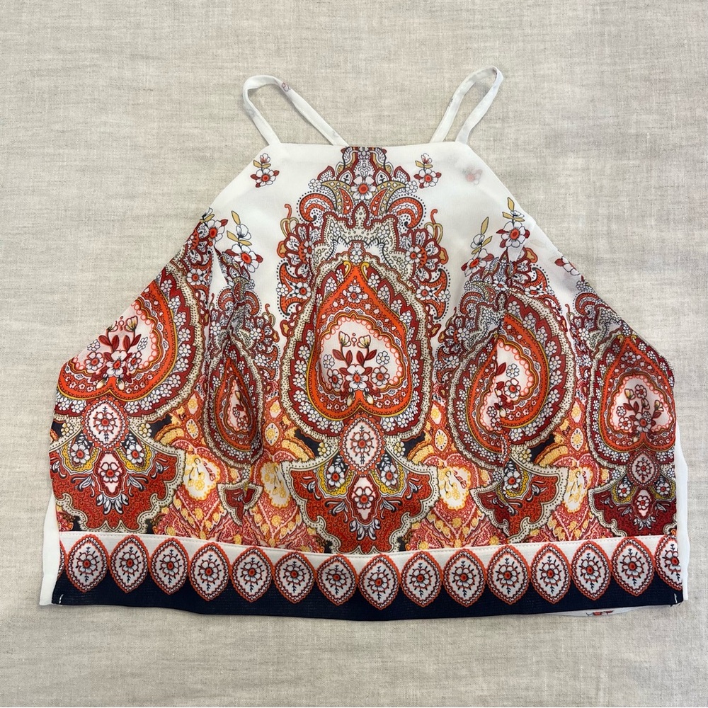 Papaya Halter Tie Back Top
